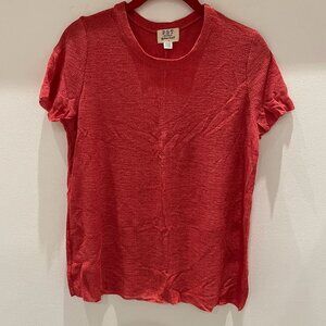 NWOT Project Social T Los Angeles Short Sleeve Textured Top Coral Orange Size S
